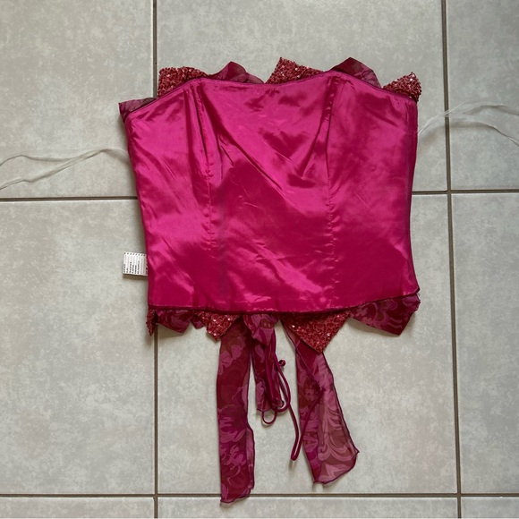 Pink Floral Sequin corset - Picture 4 of 8